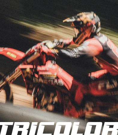 A man riding a dirtbike.